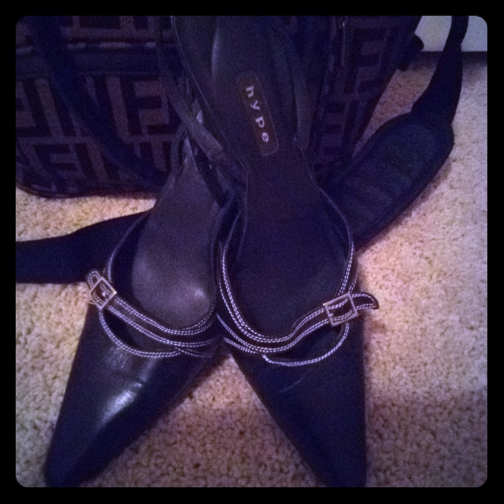 Black slingback heels